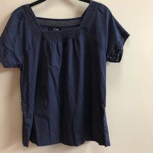 GAP Outlet, Navy Peasant Blouse, Size S